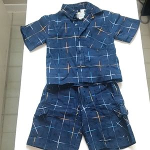 City Life 2T Navy blue short sleeve short set for spring and summer